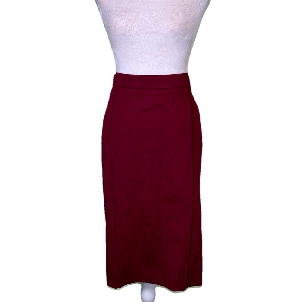 ELOQUII Women's Burgundy High Waist Pencil Midi Skirt Career Office Workwear 18